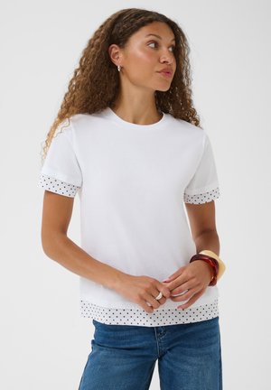 Kaffe, KAEMBER DOT T-SHIRT - T-shirt imprimé - opt white brown dot