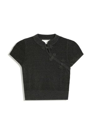 Bershka, KNIT WITH CLASPS - SWEATER - T-shirt imprimé - dark grey