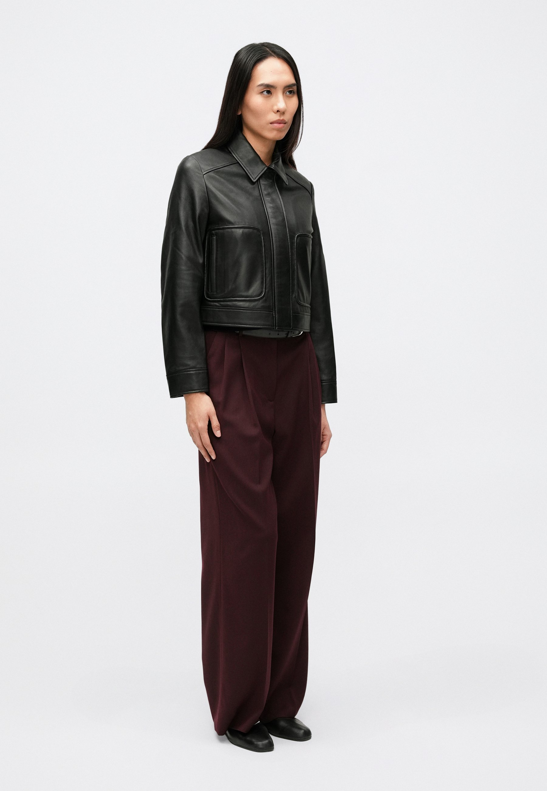 Maison Kitsuné JACKET - Leather jacket - black - Zalando.co.uk