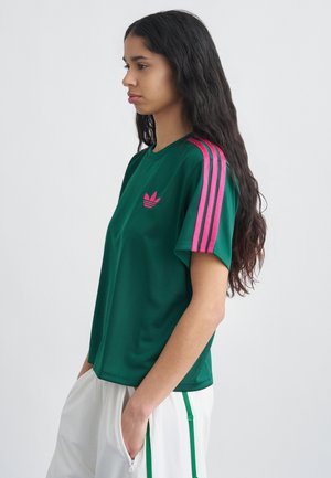 FIREBIRD TEE - Tricou cu imprimeu - collegiate green/real magenta
