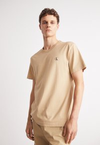 Calvin Klein Jeans MONOLOGO 2 PACK - Pamata T-krekls - travertine/bright white