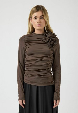 DONA - Topper langermet - chocolate brown