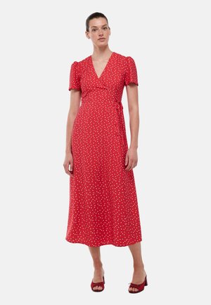 Monoprix, ROBE MIDI CACHE-COEUR IMPRIMÉE - Robe de jour - lipstick