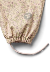 Stoff mit floralen Mustern in sanften Pastellfarben, elastischem Bund und Kordelzug. Verfügt über einen grauen Logopatch. Strukturierte Oberfläche.