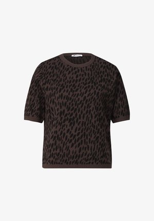 Street One, Cardigan with V-neck and button fastening - T-shirt print - molten earth