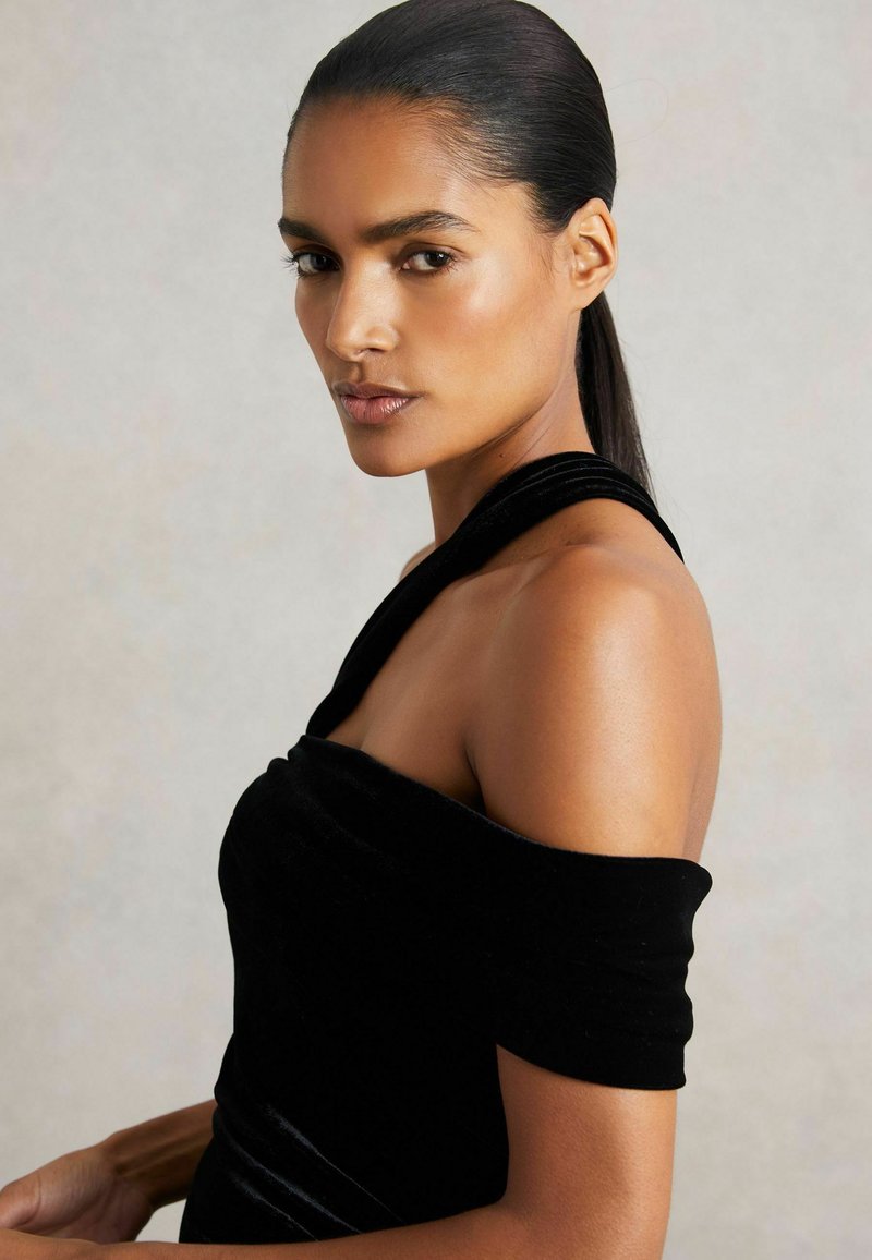 sachin and babi light blue dress REISS Black Pleat Detail Bodycon Shift Dress UK 10 – Reliked main image 1