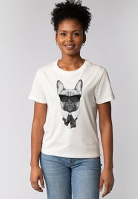 watapparel EIN FESCHER HUND - T-shirt print - off white