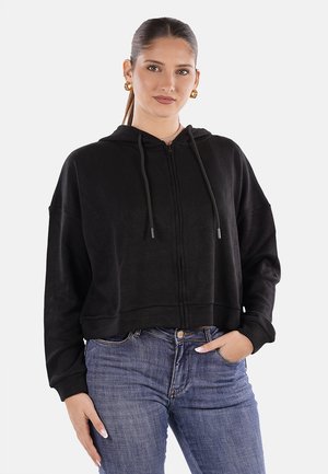 Felpa con zip - nero