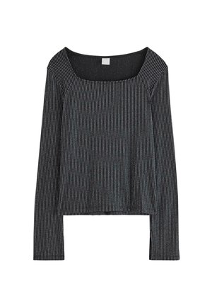 LONG-SLEEVED WITH GLITTER  - Top s dlouhým rukávem - black