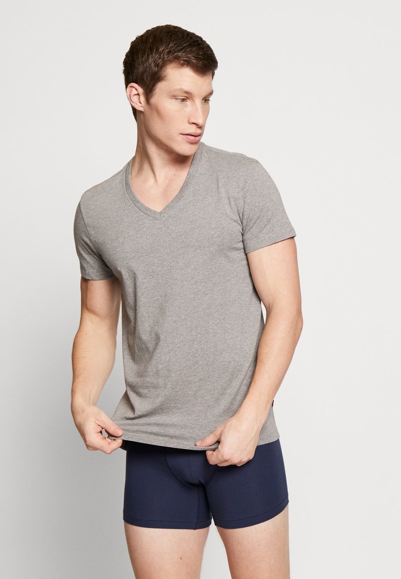 Levi's® MEN VNECK 2 PACK Undershirt middle grey melange/grey