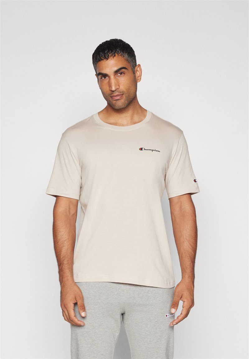 Champion ICONS CREWNECK WITH SMALL LOGO - Nyomott mintás póló - beige