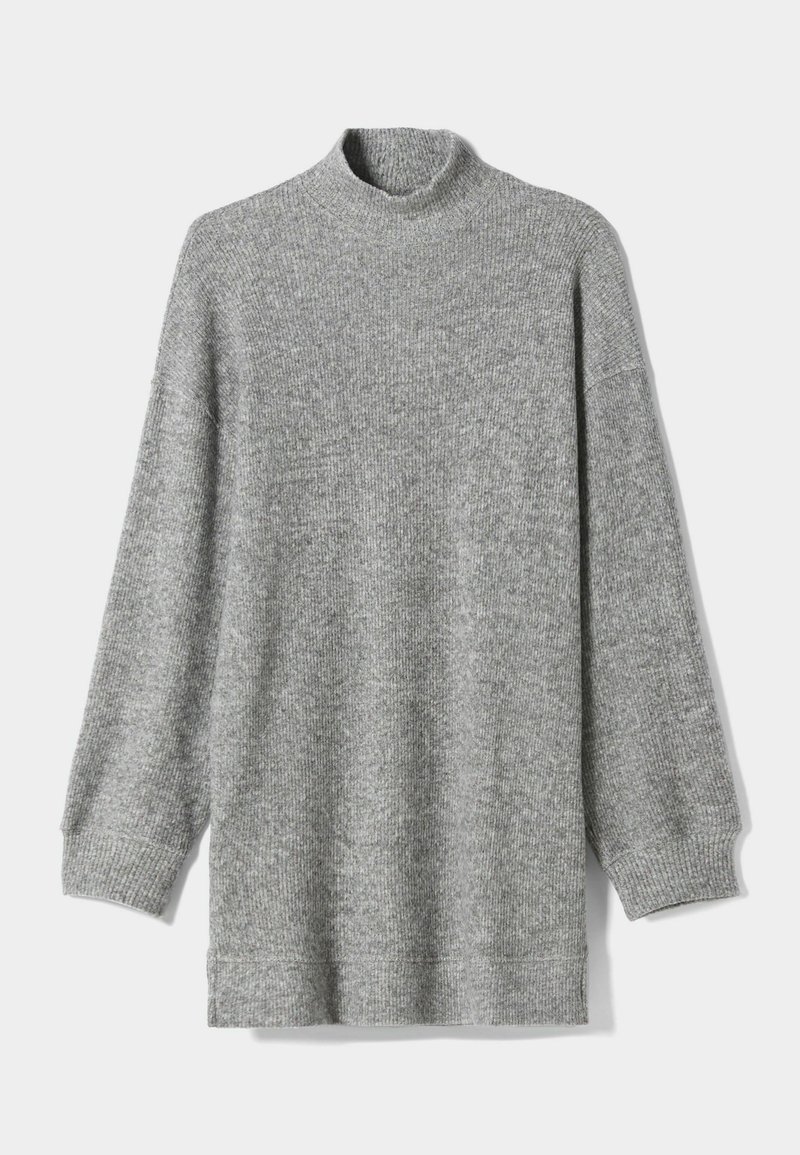 Bershka Gebreide jurk grijs gemêleerd Bershka Gebreide jurk grijs gemêleerd