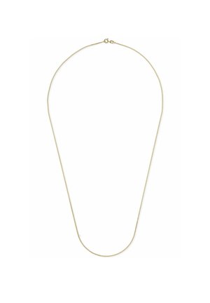 Guld-tone halskæde med en tynd, rund kæden med en glat overflade og en sikker lobsterlås. Ensartet form, minimal design.
