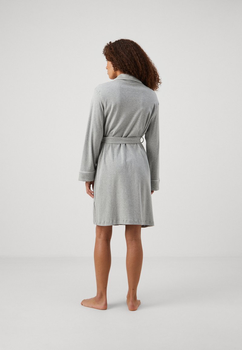ralph lauren dressing gown grey Lauren Ralph Lauren SO SOFT SHAWL COLLAR SHORT ROBE - Dressing gown - grey