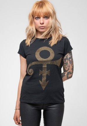 PRINCE GOLD SYMBOL DIAMANTE - Print T-shirt - black