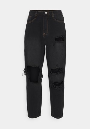 PETITE RIOT WASH BUSTED MOM - Džíny Relaxed Fit - black