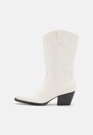 Bottes de cowboy / motard - white
