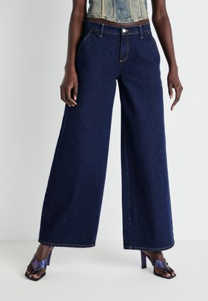 NMSURE WIDE LEG - Široke hlačnice - dark blue