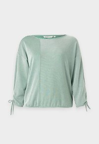 STRUCTURED STRIPE - Top s dlouhým rukávem - green/white