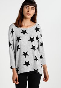 ONLY ONLELCOS AOP JRS NOOS - Camisola de manga comprida - light grey melange/black