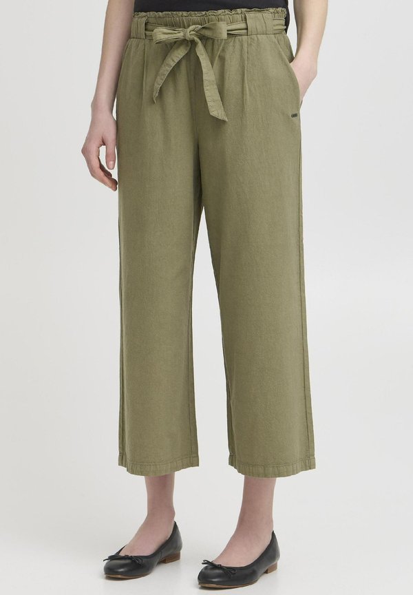 OXLINASA REGULAR FIT - Trousers - dusty oliv