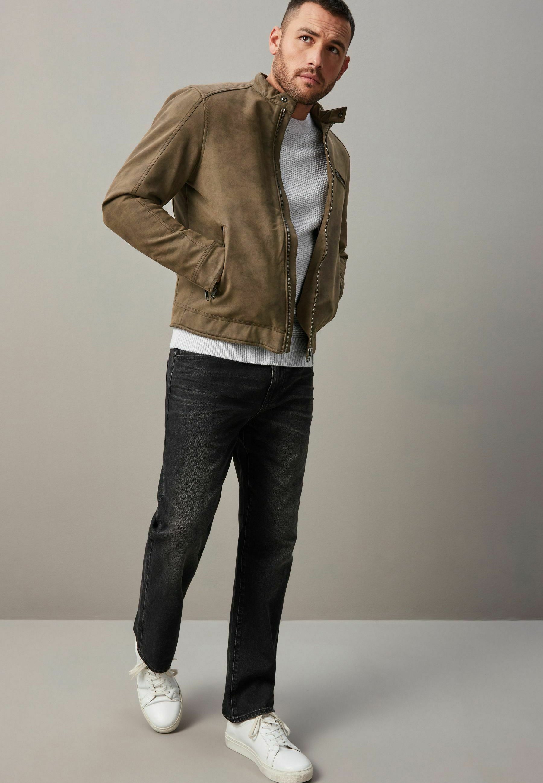 Next REGULAR FIT - Faux leather jacket - brown - Zalando