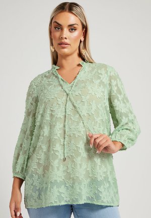 TIE NECK - Blus - light green