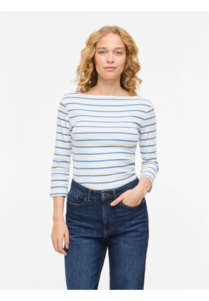 VIALME 3/4 BOATNECK  - Majica z dolgimi rokavi - snow white stripes:blue