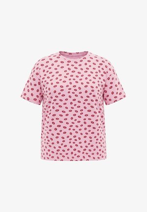 Studio Untold, T-SHIRT, OVERSIZE SHAPE, KISS-MUSTER - T-shirt con stampa - pink