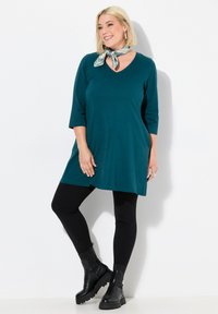 Ulla Popken V-NECK  - Maglietta a manica lunga - dark petrol