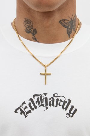 CROSS NECKLACE UNISEX - Necklace - gold-coloured