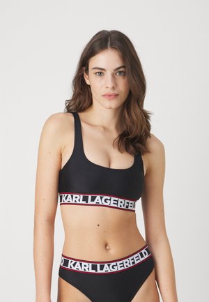 KARL LAGERFELD ELONGATED LOGO - Bikini felső - black