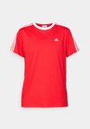 ESSENTIALS 3 STRIPES  - Tričko s potlačou - better scarlet/white