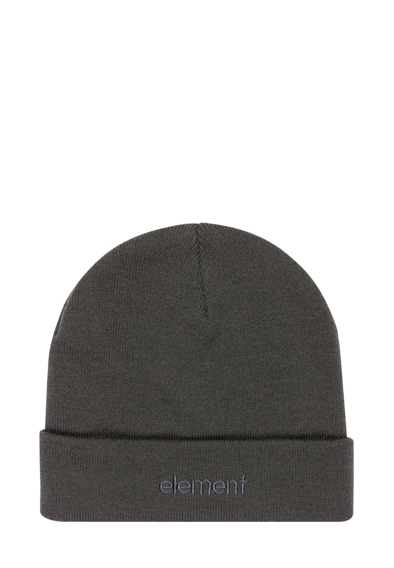 Bonnet en tricot gris foncé avec un revers et des broderies de logo subtiles. Texture douce pour la chaleur et le confort. Forme ronde conçue pour s'adapter parfaitement.