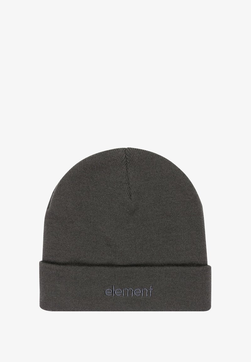 Berretto a maglia grigio scuro con risvolto e ricamo del logo discreto. Tessuto morbido per calore e comfort. Forma rotonda progettata per aderire perfettamente.