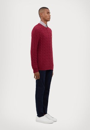 CABLE-KNIT COTTON JUMPER - Svetrík - red carpet