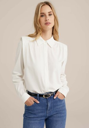 WE Fashion Blúzka so zapínaním na gombíky - white