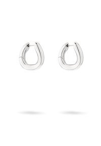 Zilveren oorringen met een gladde, ronde vorm en een gepolijst oppervlak. Ontworpen met een scharnier sluiting voor gemakkelijk dragen.