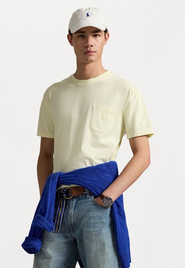 CUSTOM SLIM MINERAL-DYED POCKET T-SHIRT - Basic T-shirt - lime