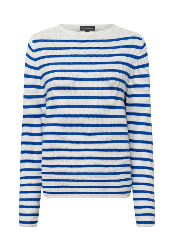 Strickpullover - weiß blau