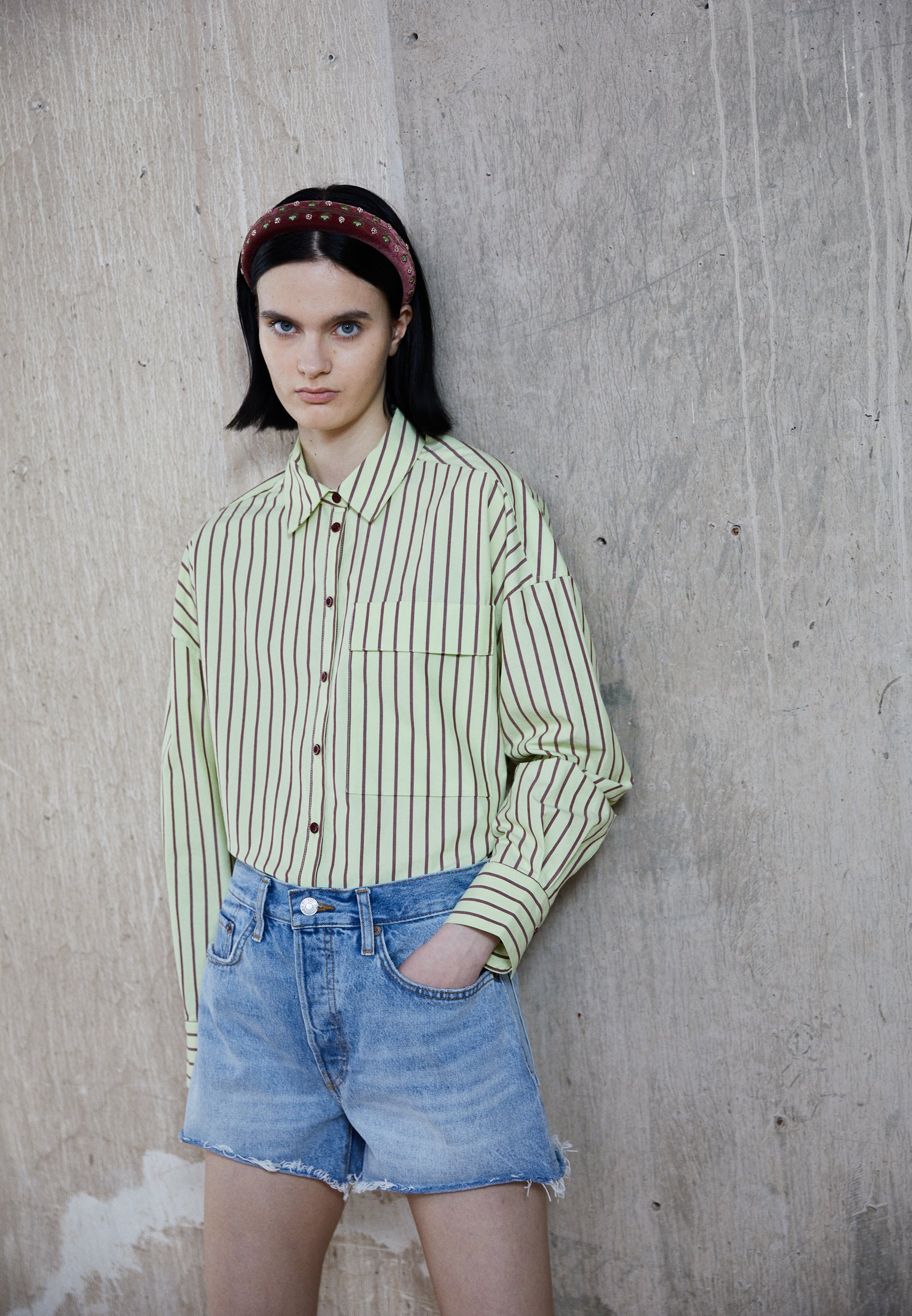 RE/DONE 70S HIGH RISE - Denim shorts 