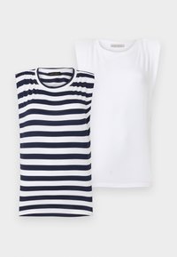 2 PACK - Top - white/dark blue