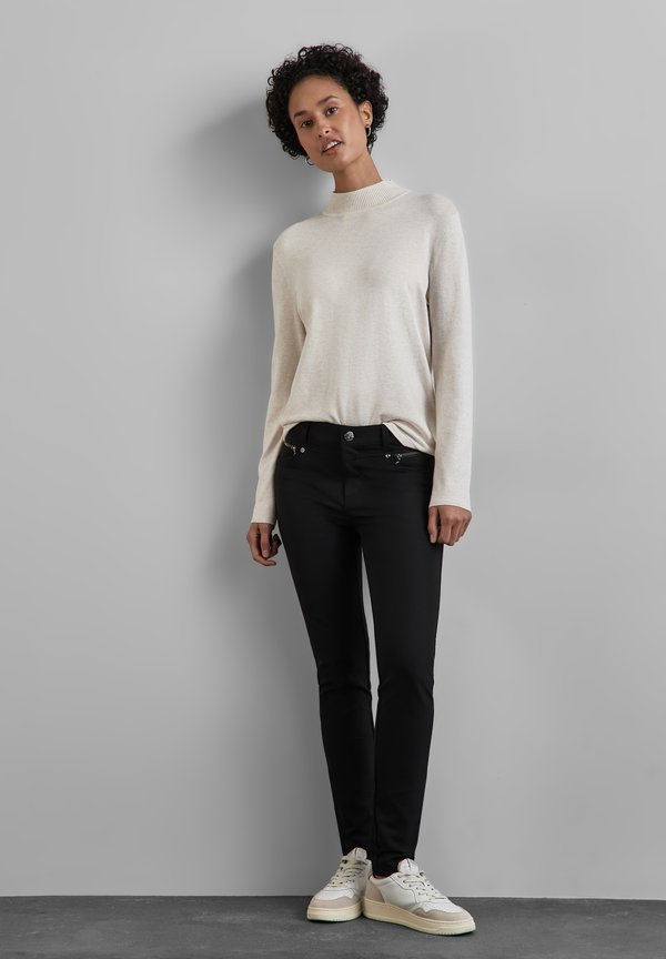 MIT ZIPPER - Stoffhose - schwarz