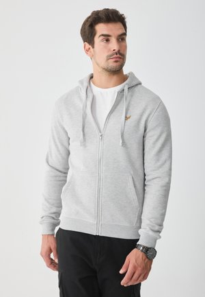 Mikina so zipsom - mottled light grey