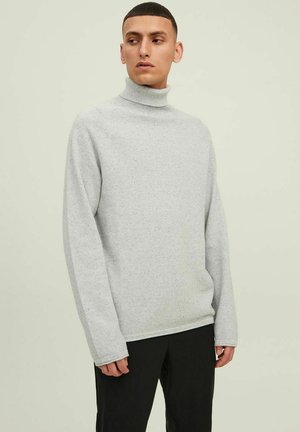 Jack & Jones JJEHILL ROLL NECK - Strickpullover - light grey melange