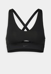 W DF INDY  - Medium support sports bra - black/dark smoke grey