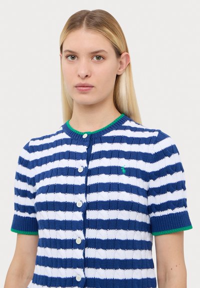 Polo Ralph Lauren SHORT SLEEVED CARDIGAN - Vesta na kopčanje - blue yacht/white