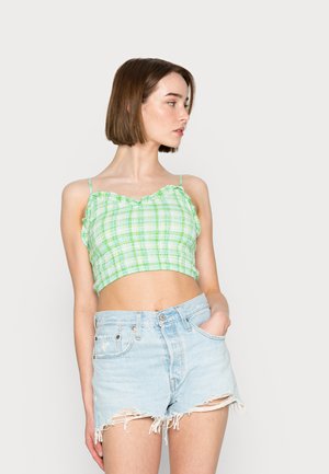 SIERRA SHIRRED V NECK - Top - grass green