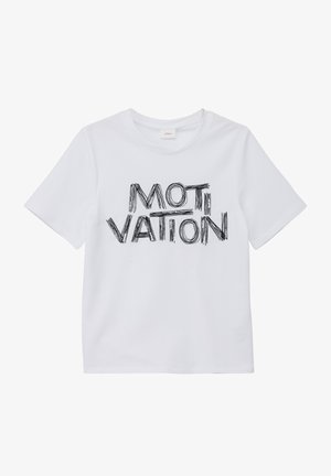 s.Oliver MIT DETAILS - T-shirt imprimé - weiß