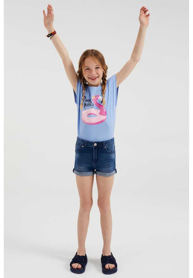 Kinder T-Shirts | WE Fashion MET OPDRUK T-Shirt print blue/blaugrau - LQ93397 Kinder T-Shirts | WE Fashion MET OPDRUK T-Shirt print blue/blaugrau - LQ93397